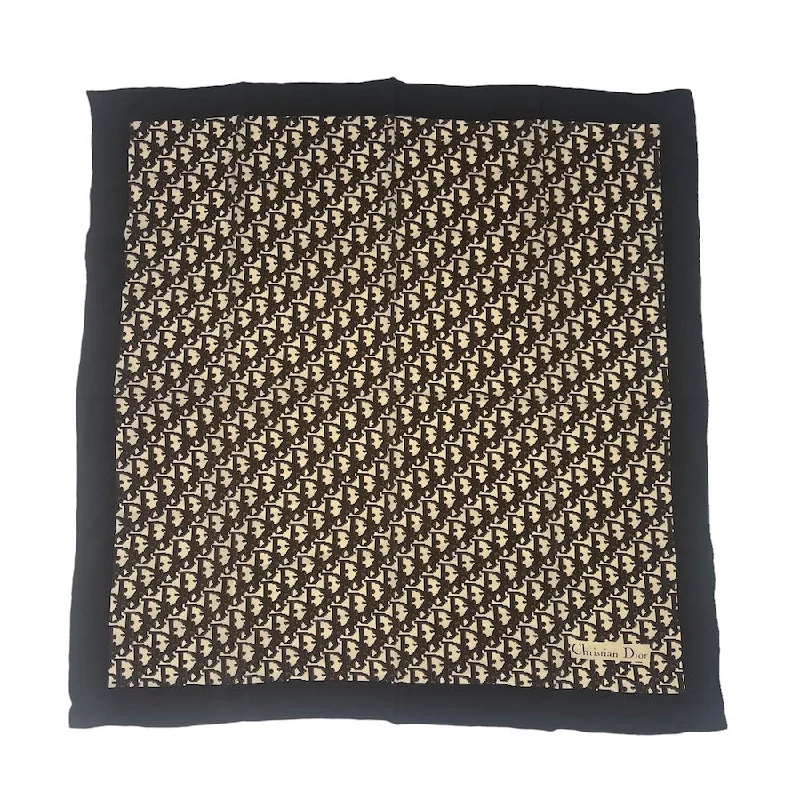 DIOR DARK BROWN/BEIGE SILK SCARF