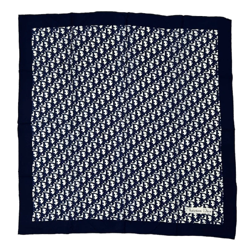 DIOR BLUE/WHITE SILK OBLIQUE MONOGRAM SCARF GF84