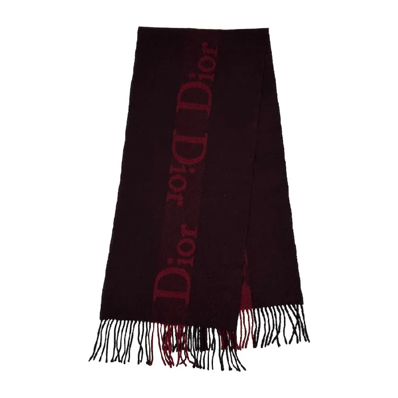 DIOR BURGUNDY MULTI SPELLOUT SCARF