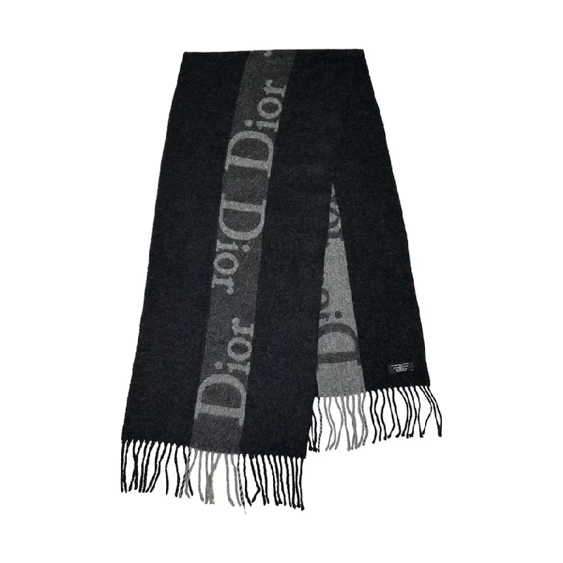 DIOR SPELLOUT SCARF BLACK/GREY 3HF10