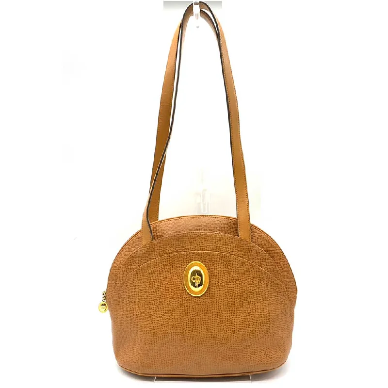 Christian Dior Leather Shoulder Bag Brown Gold