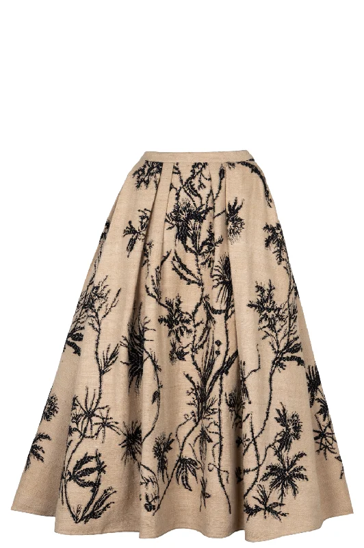 CHRISTIAN DIOR Skirt Silk Cotton Beige Black