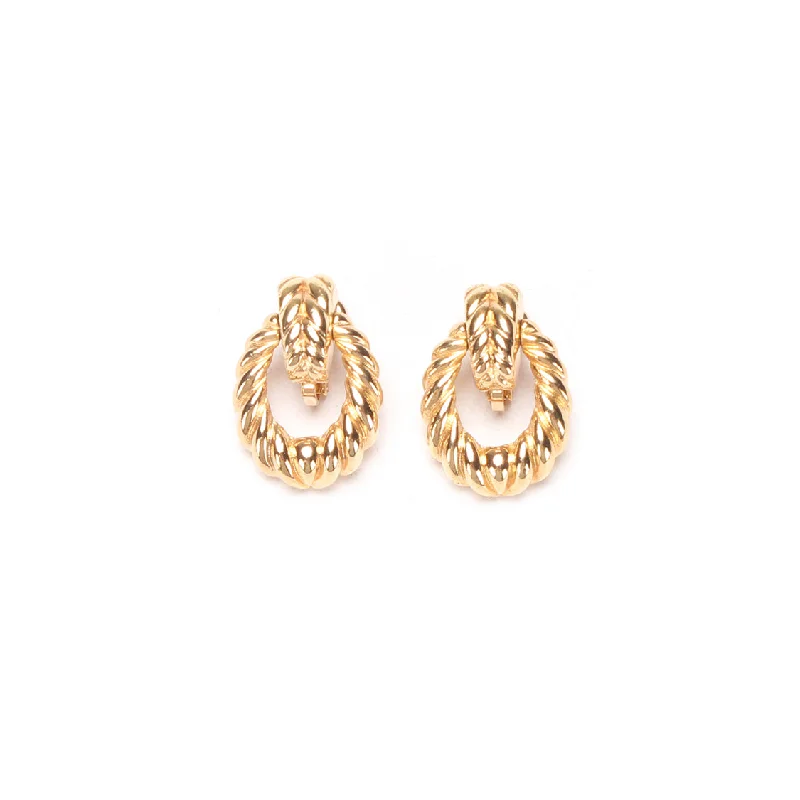 DIOR Twisted Puff Door Knocker Earrings