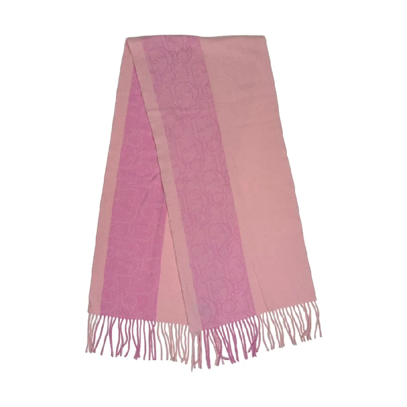 DIOR PINK LARGE MONOGRAM SCARF WOOL / CASHMERE BLEND