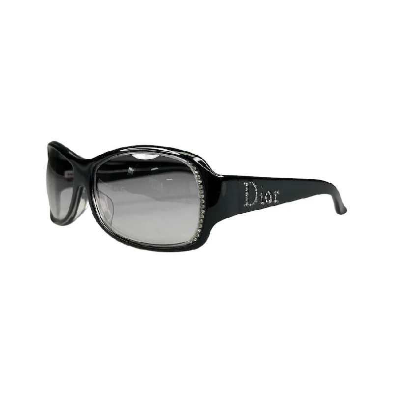 DIOR RHINESTONE SPELLOUT SUNGLASSES - BLACK