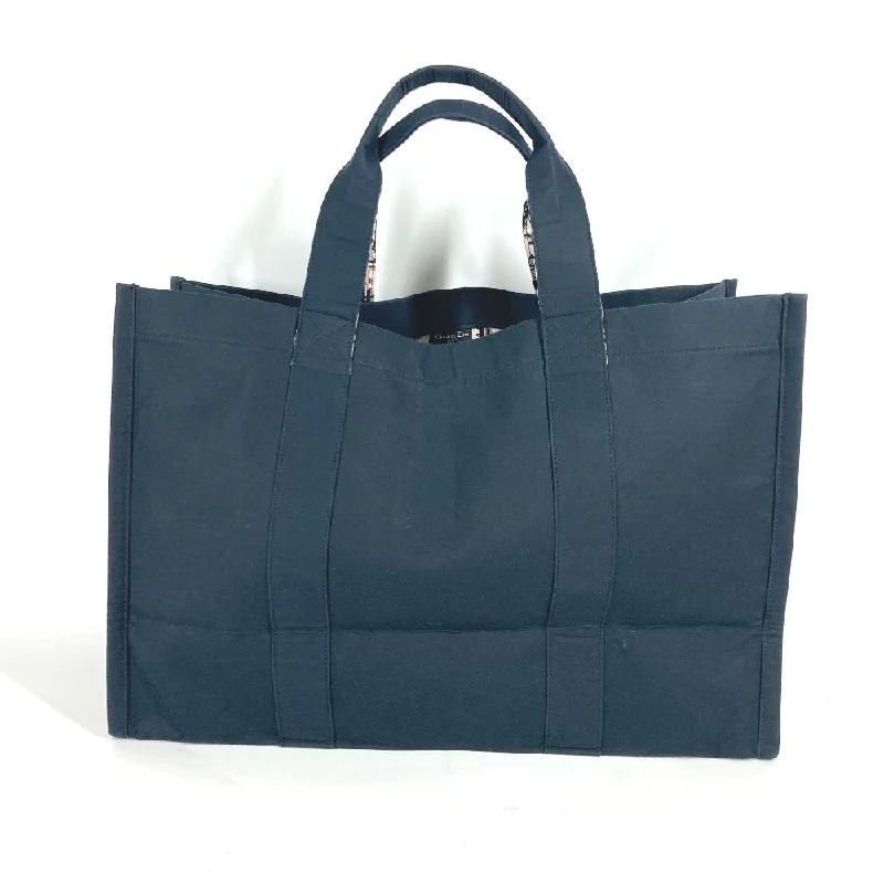 Dior Tote Bag Technically coated canvas Navy Oblique Trotter logo mens Used Authentic