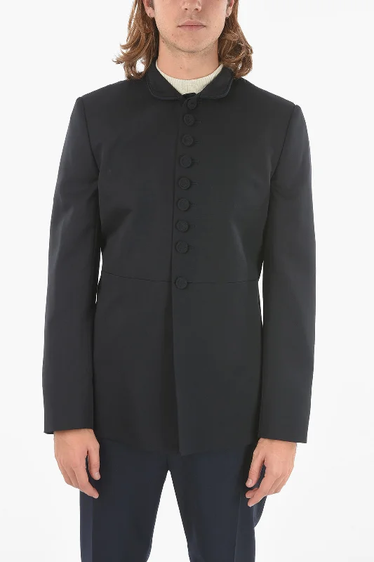 Dior Twill Virgin Wool COLOFF Mandarin-collar Jacket embellished