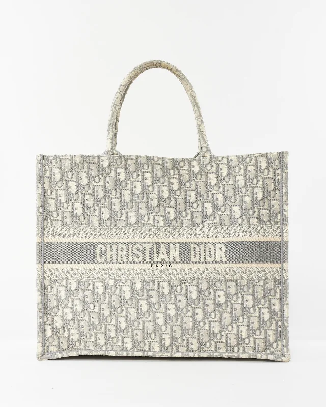 Dior Grey Oblique Canvas Large Book Tote