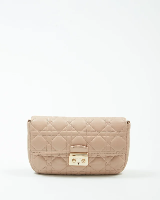 Dior Beige Leather Cannage Miss Promenade Wallet On Chain Bag