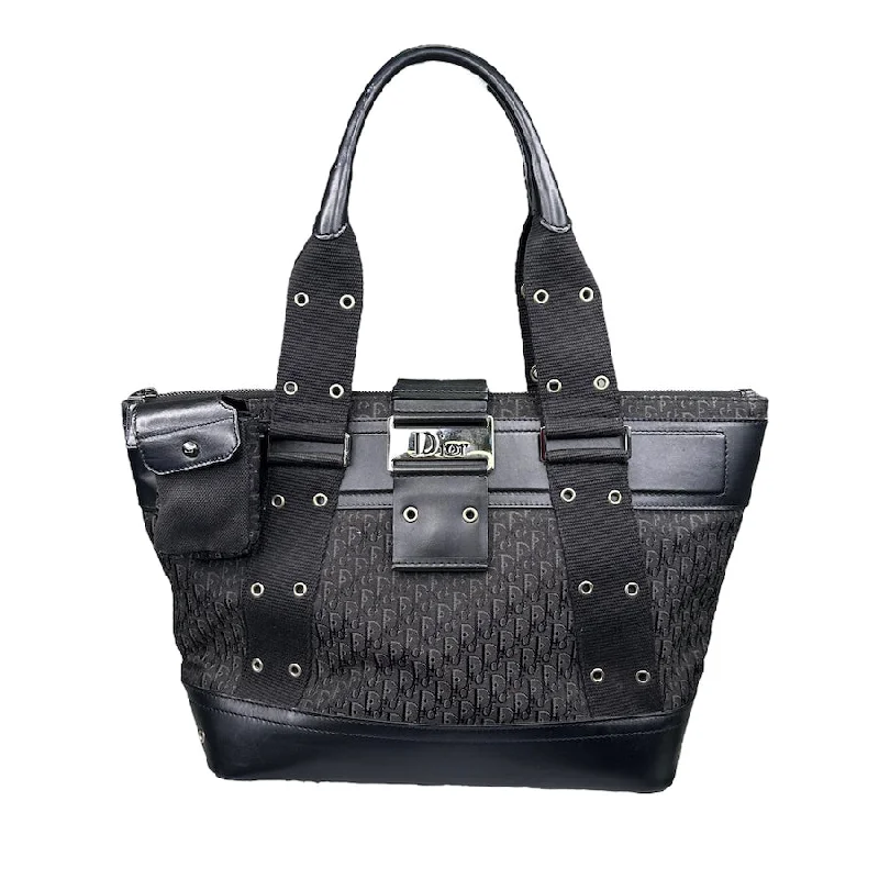 DIOR 2006 BLACK CANVAS MONOGRAM LARGE TOTE BAG