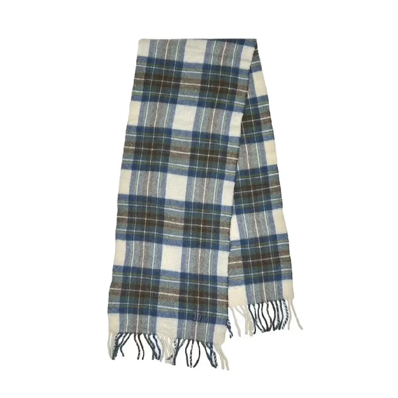 DIOR EMBROIDERED LOGO PLAID SCARF HFG93