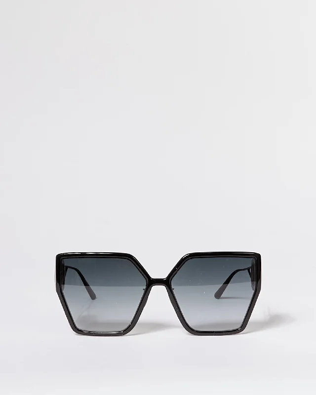 Dior Black CD Logo 30 Montaigne Square Oversized Sunglasses