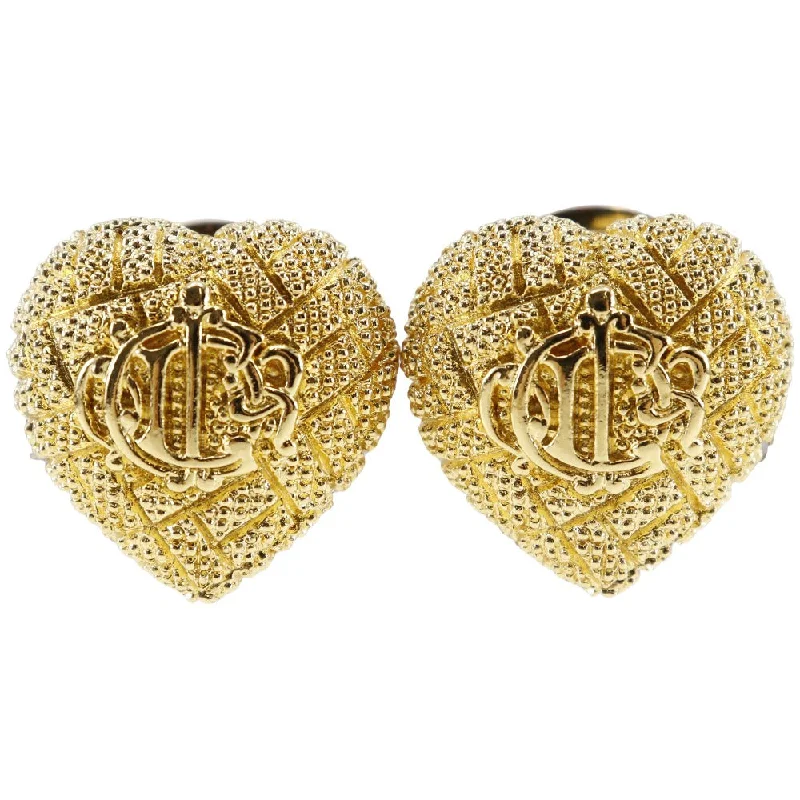 Christian Dior Earring Plated Gold gold heart Women Used Authentic