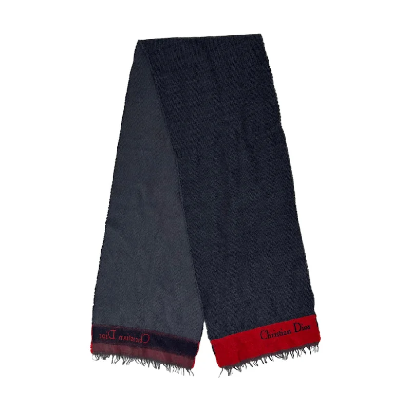 DIOR RED/GREY LIGHTWEIGHT SPELLOUT SCARF