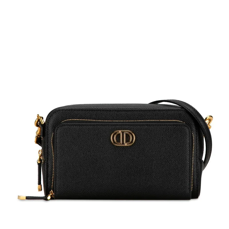 Dior Caro Double Pouch Leather Shoulder Bag