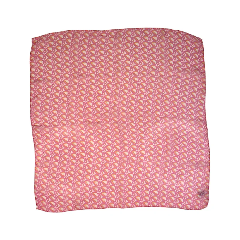 DIOR MONOGRAM SILK SCARF (PINK/ORANGE)