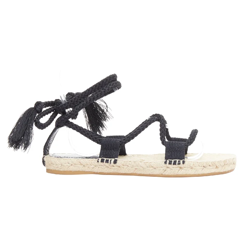 Dior Diorexpress embroidered cotton rope tie jute sandals