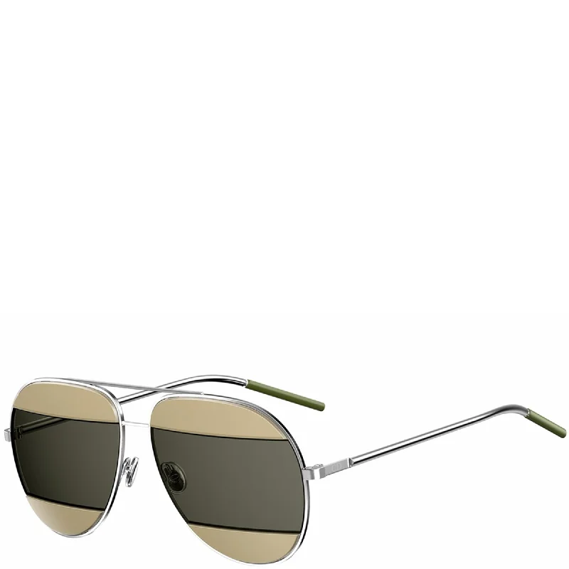 Dior Split Sunglasses, Gold/Green