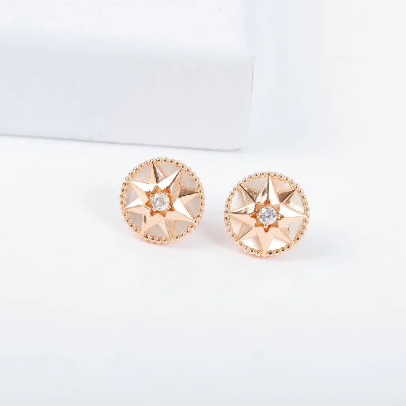 DIOR Small Earrings Rose Gold stars Diamonds KFN08083