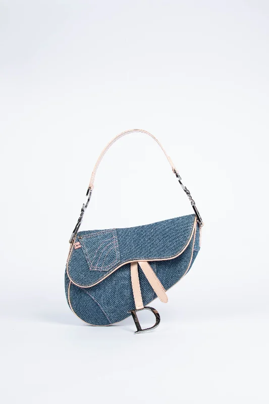 Vintage Christian Dior Galliano Denim Saddle Bag