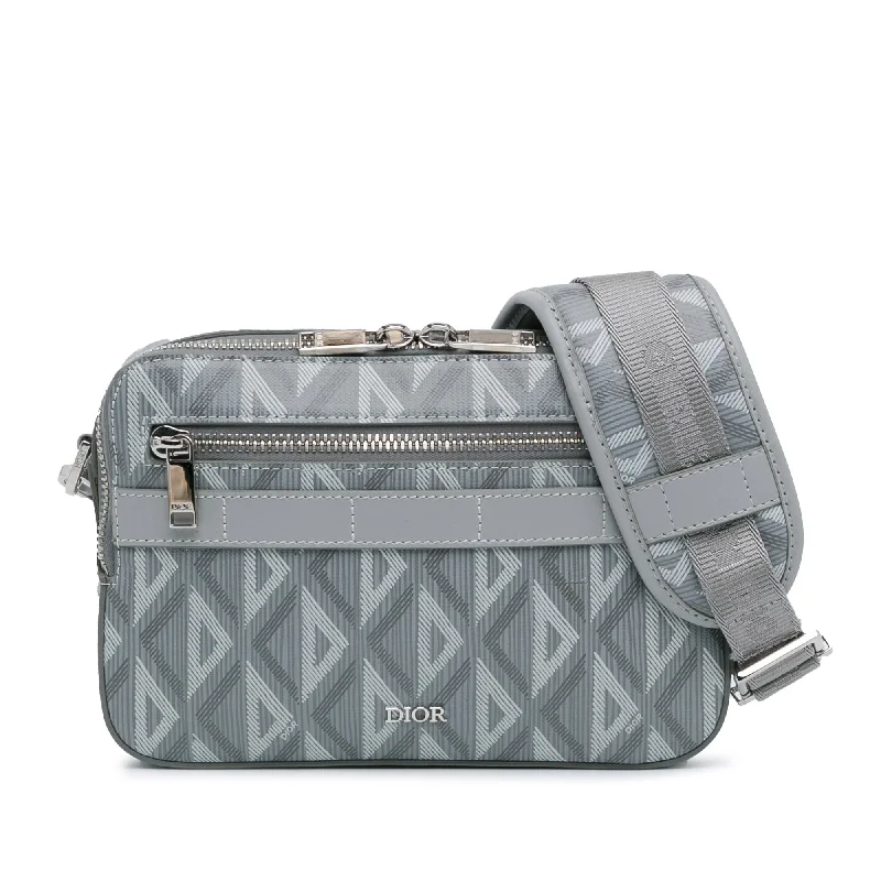 Gray Dior CD Diamond Safari Bag with Strap