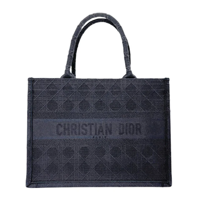 Christian Dior Handbag Book Tote Canvas Navy Women's z2932