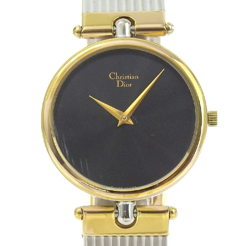 Christian Dior Watches Quartz 3026 Stainless Steel , Plated Gold black black dial