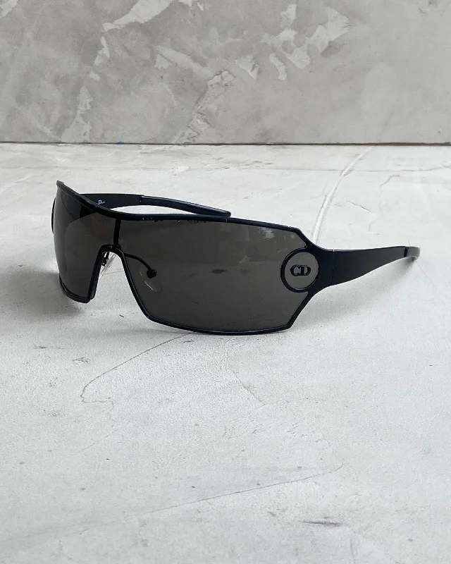 DIOR 2000'S 'DIORGO' WRAP BLACK SUNGLASSES