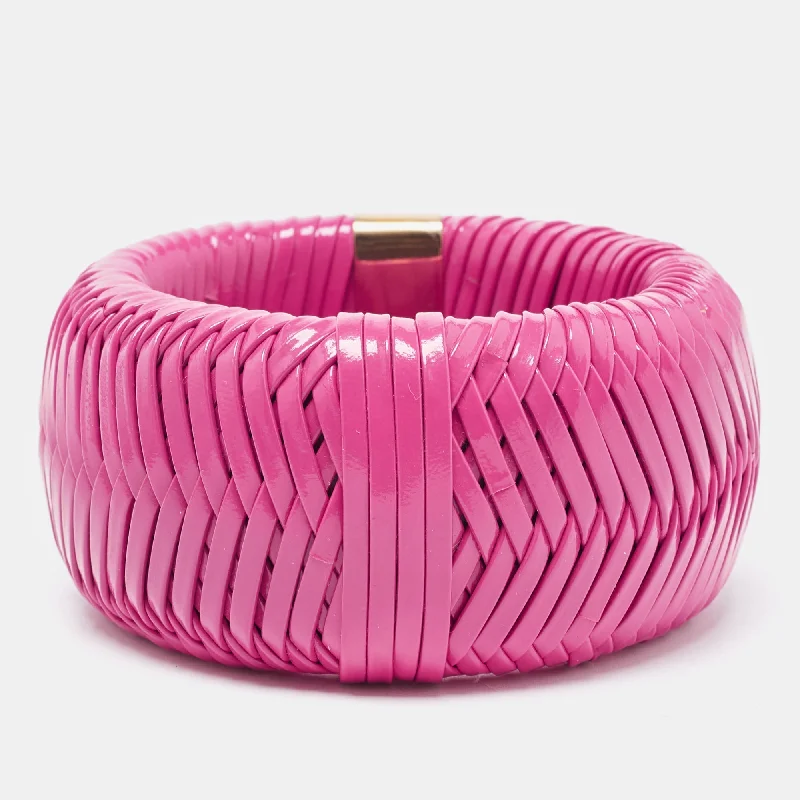 DIOR Pink Leather Gold Tone Bracelet