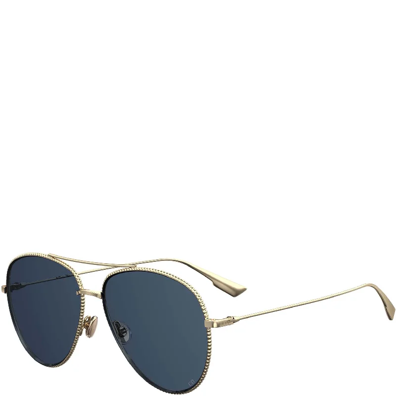 Dior Society 3 Sunglasses, Gold/Blue