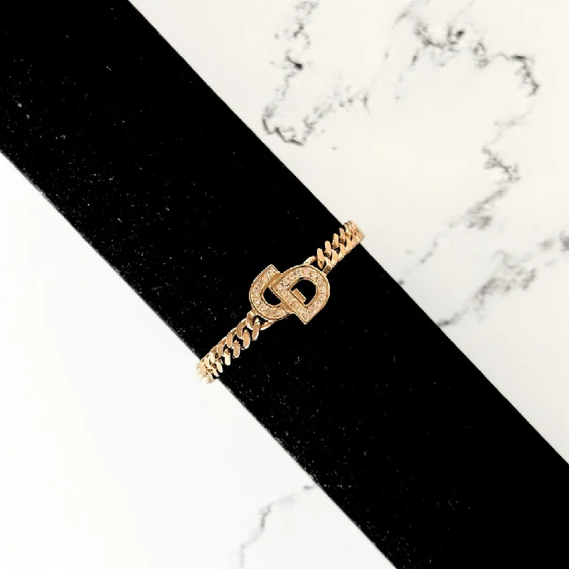 Dior Pendant Bracelet Gold Colored Metal