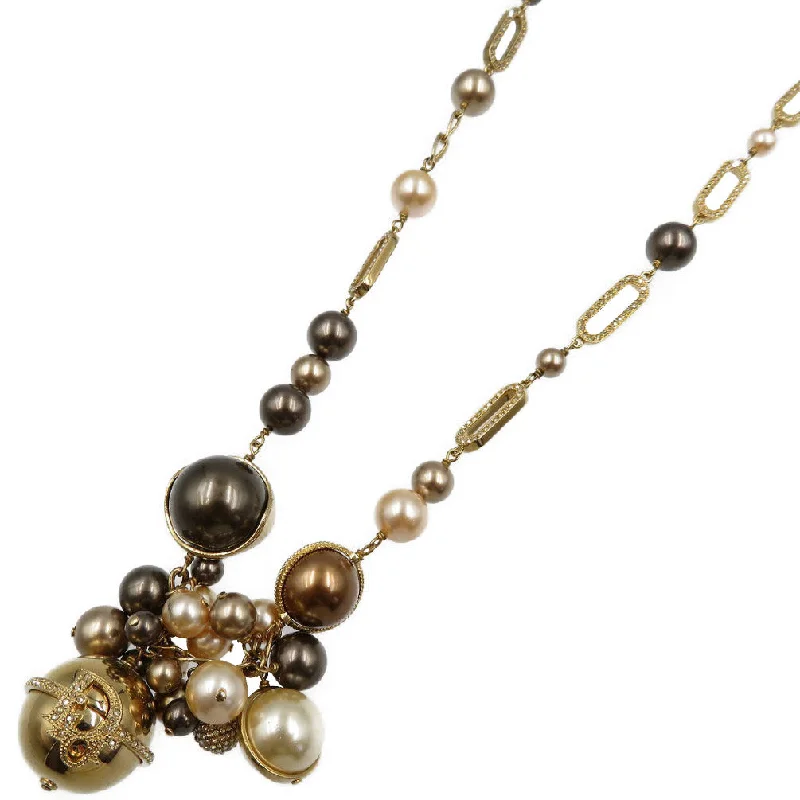 Christian Dior Necklace Metal, Faux Pearl gold