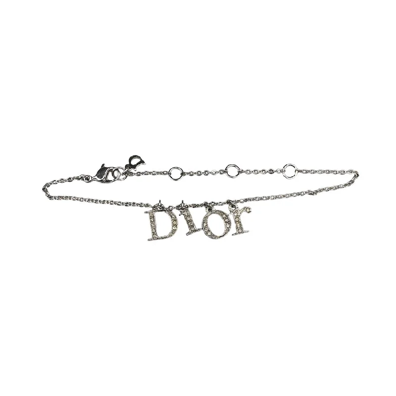 DIOR RHINESTONE LETTER CHARM BRACELET