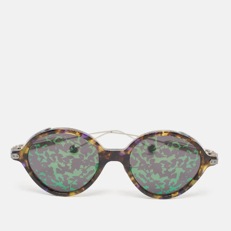 Dior Yellow Havana/green Mirrored Ox8Tw Umbrage Round Sunglasses