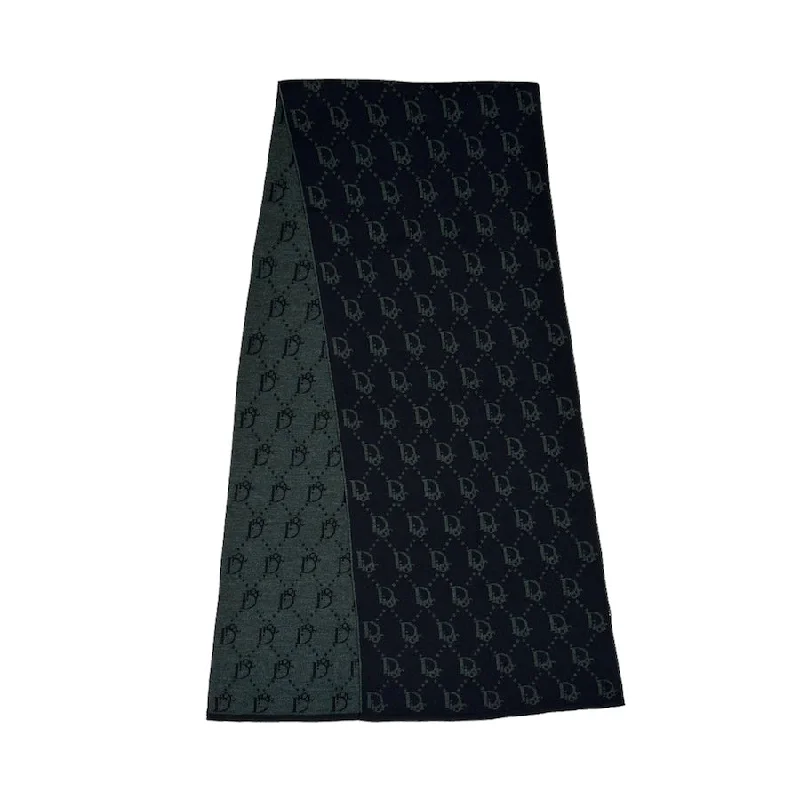 DIOR OBLIQUE MONOGRAM SCARF - BLACK/GREEN