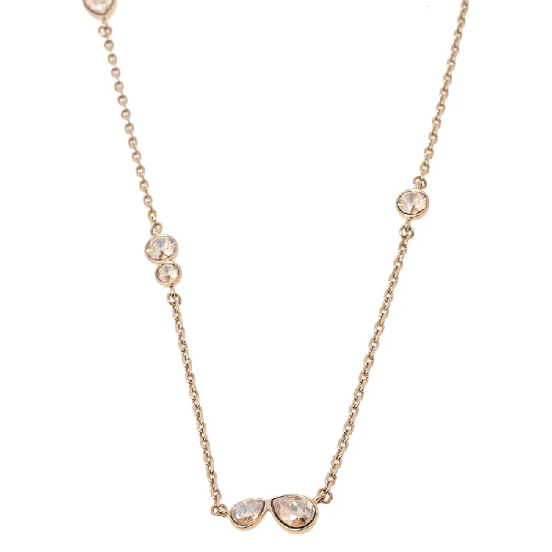 DIOR Crystals Gold Tone Metal Necklace