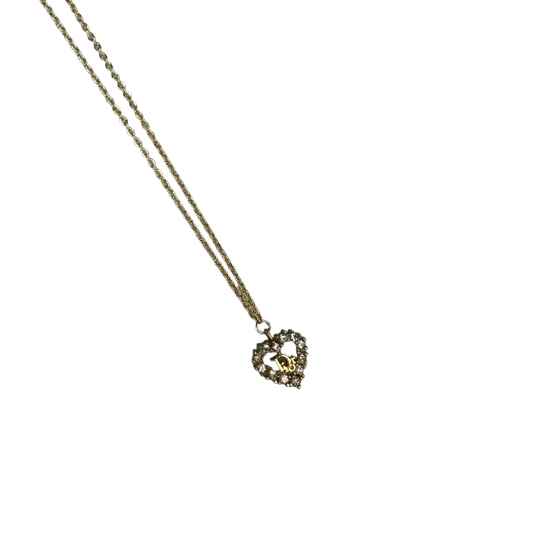 DIOR OBLIQUE LOGO RHINESTONE HEART NECKLACE (REPLACEMENT CHAIN)