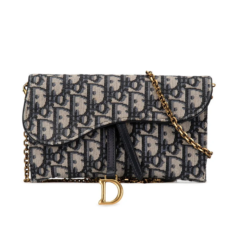 Dior Trotter Oblique Saddle Chain Wallet