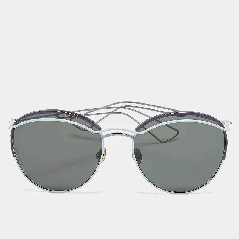 Dior Light Blue/purple Diorround Frame Aviator Sunglasses