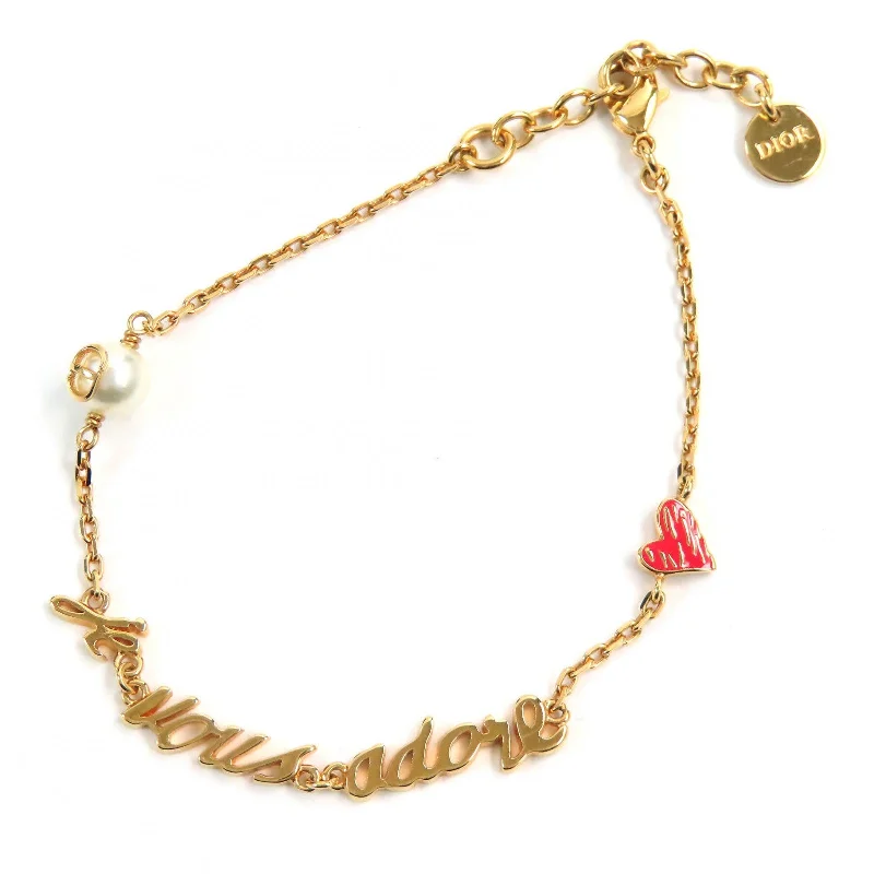 Christian Dior bracelet ー Gold red Dioramour Je Vous Adore