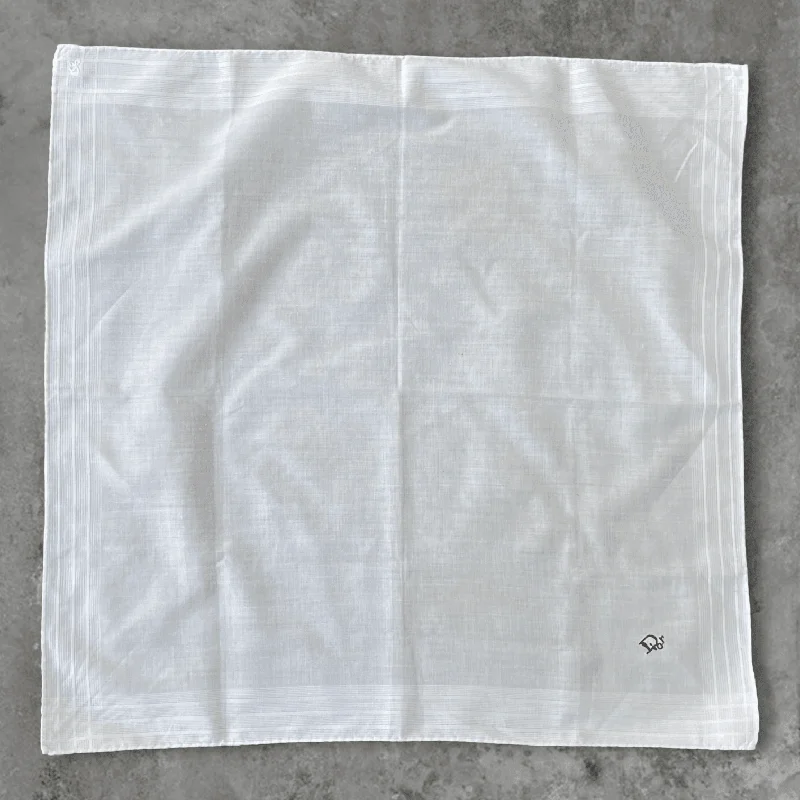 DIOR WHITE SILK HEADSCARF