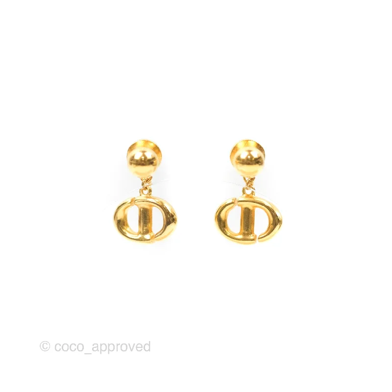 Dior CD Earrings Gold Tone