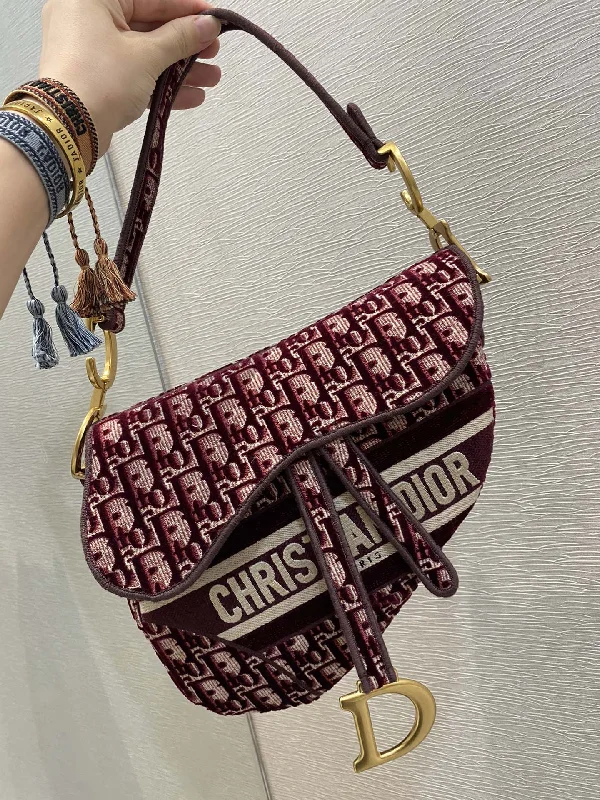 Christian Dior Saddle Bag Red For Women