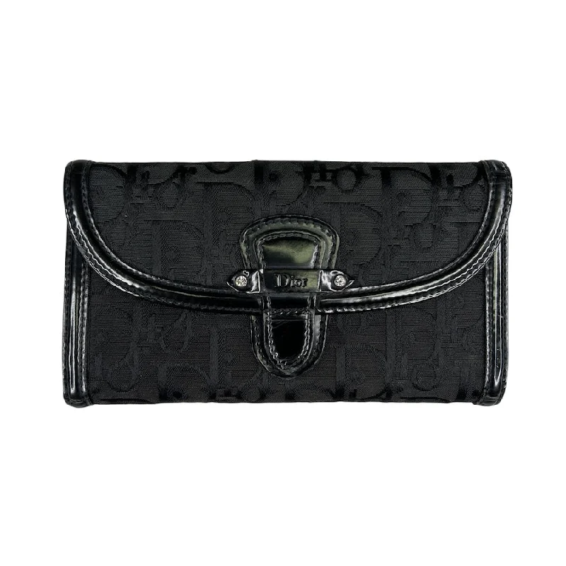 DIOR BLACK MONOGRAM CANVAS LONG WALLET