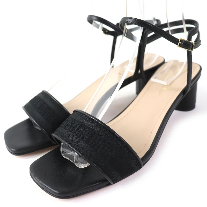 Christian Dior Sandals Satin lambskin black Dway 37.5