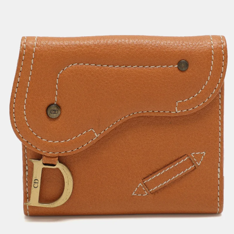 Dior Tan Leather Saddle Bifold Wallet