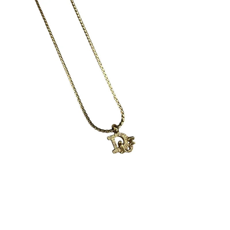 DIOR MINI OBLIQUE PENDANT NECKLACE - GOLD PLATED