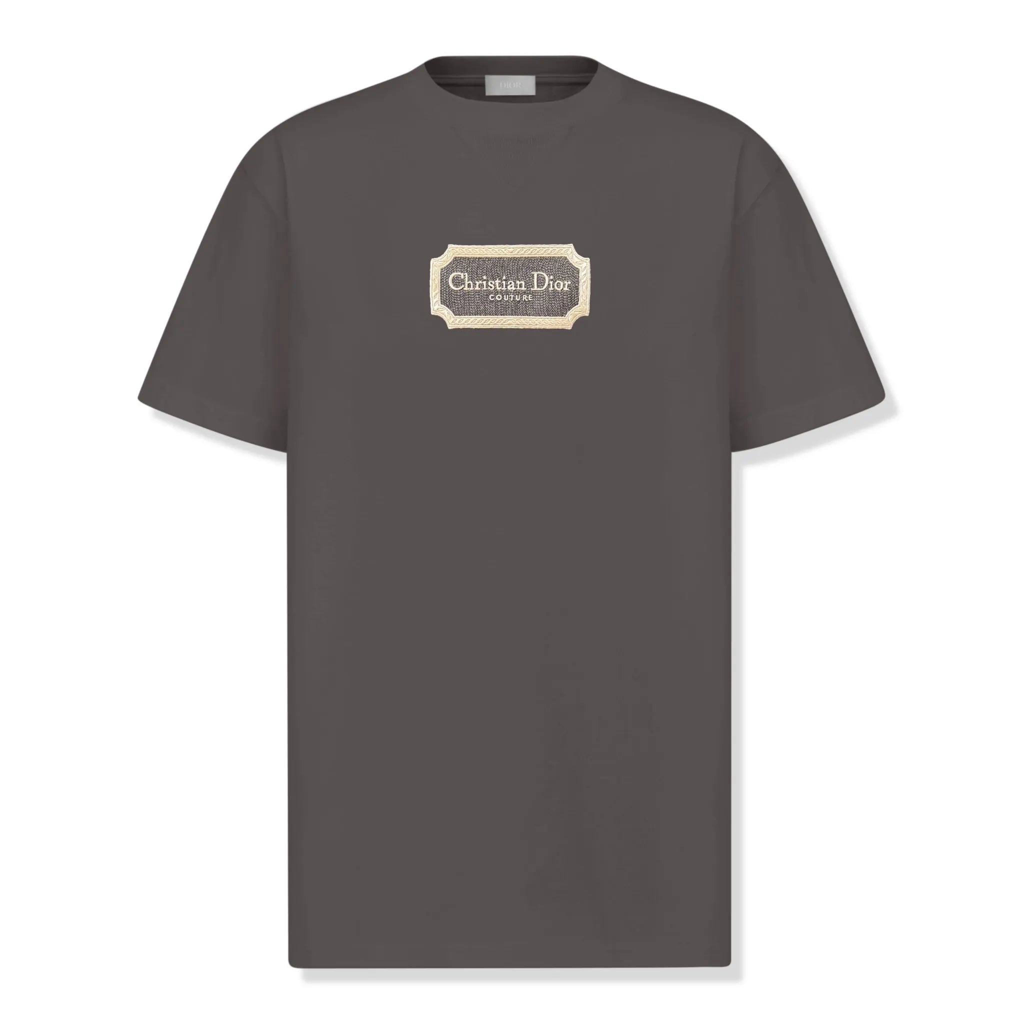 Dior Couture Relaxed Fit Cotton Charcoal T Shirt