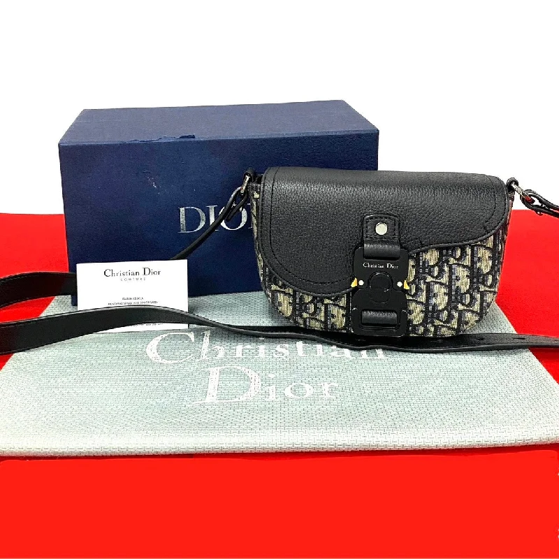 Dior Shoulder Bag leather black Saddle pouch