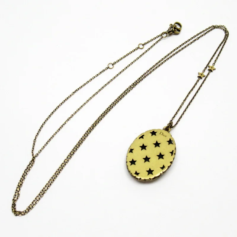 Christian Dior Necklace Pendant Black Gold